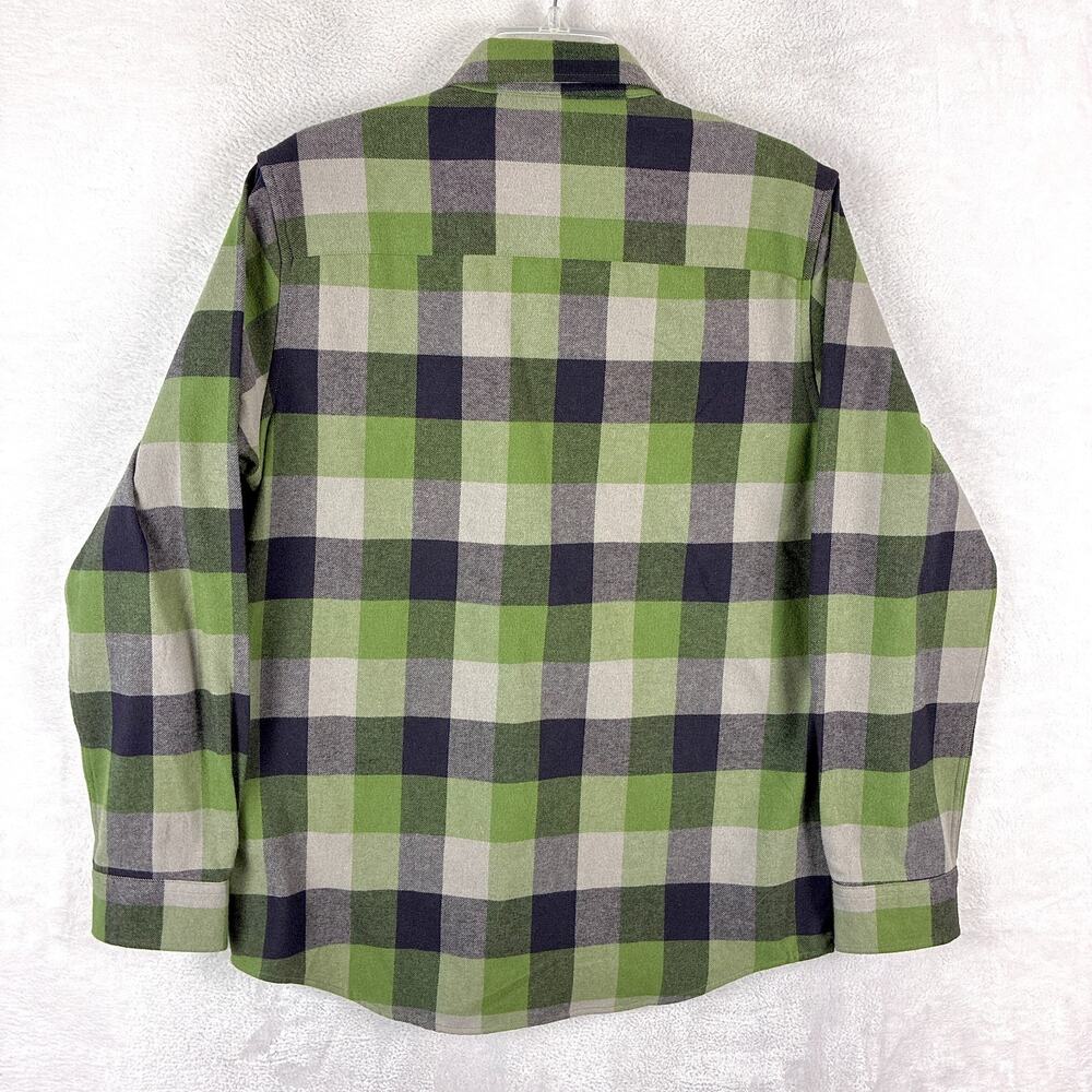 Warrior Flannel Shirt Mens M Green Black Plaid Performance Grunge Military Indie - Picture 3 of 11